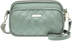 [UMIYI] ショルダーバッグ レディース 斜めがけ ミニバッグ 大人 おしゃれ シンプル キルティングバッグ 3ポケット フェイクレザー コンパクト 旅行 仕分け 整理 肩掛け 小さめ 大容量 マザーズバッグ カジュアル くすみカラー