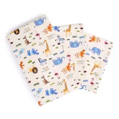 シーツ＆カバー 3点セット 男の子 子供用 お昼寝布団 敷布団カバー 掛布団カバー 枕カバー サバンナ横断どうぶつ大行進(生成) カラフルキャンディスタイル N8806110