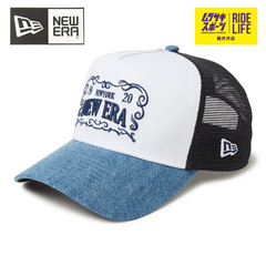 NEW ERA ニューエラ メッシュ キャップ 9FORTY 940 A-Frame Frame Logo ホワイト ネイビー デニムバイザー 14388634 メンズ レディース 【ムラスポ公式】