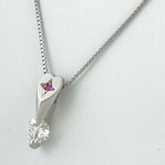 ルビー デザインネックレス プラチナ ペンダント ダイヤモンド