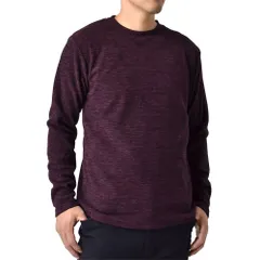 フリース トレーナー 《クルーネック：16ワイン》 新品 未使用  裏起毛 ストレッチ 防寒 衿2種類 クルーネック ハイネック【B9X】【ゆうパケット】 ファッション メンズ トップス スウェット