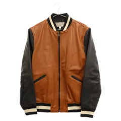 COACH (コーチ) LEATHER VARSITY JACKET F86146 レザーバーシティジャケット ブラウン/ブラックのサムネイル