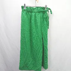 ◇ Θ green label relaxing ウエストゴム ロング フレア スカート サイズ36 グリーン系 レディース E  【1506190006642】