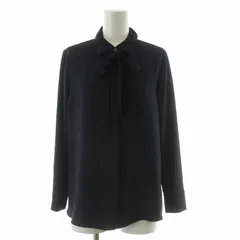 セオリーリュクス theory luxe 23AW MARVINE LINZ STR シャツ ブラウス ボウタイ 長袖 32 ネイビー 03-3308214-890-032 /NQ