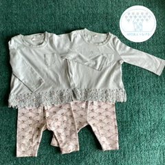★ベビー服　長袖シャツ&パンツ　80サイズ　上下２枚セット　双子