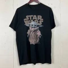 STAR WARS スターウォーズ ベビーヨーダ 映画 ムービー Tシャツ 古着 メンズL ブラック 黒【f240416015】