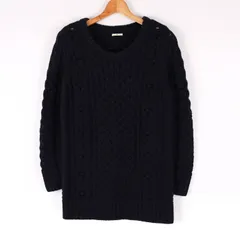 シップス ニット セーター 長袖 ロング ウール100%  無地 M相当 トップス レディース フリーサイズ ネイビー SHIPS 【中古】