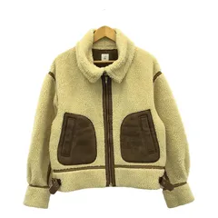 6(ROKU) / ロク | FAKE MOUTON B3 ブルゾン | 36 | ベージュ×ブラウン | レディース