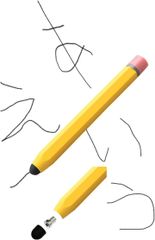 DearJapan 鉛筆型 タッチペン 小学生 2本セット 交換式 持ち方 練習 ipad たっちぺん こども用(イエロー)