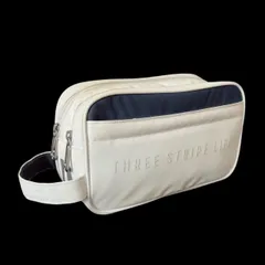 adidas アディダス ゴルフカードバック 白 紺  シルバーロゴ THREE STRIPE LIFE リサイクルポーチ ゴルフ 趣味 スポーツ