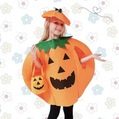 ［ 3点セット ］ハロウィン かぼちゃ コスプレ ハロウィン 子供服 コスチューム パンプキン 衣装 可愛い お洒落 着ぐるみ オレンジ 即発送