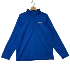 THE NORTH FACE/ザノースフェイス DELL 企業モノ ハーフジップ プルオーバー スウェット トレーナー ライトアウター 企業ロゴ刺繍 ワンポイント刺繡 ヨルダン製 メンズ L ブルー