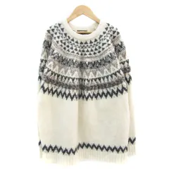 ビームスハート BEAMS HEART ニット セーター 長袖 ノルディック柄 マルチカラー L オフホワイト  白 /YM31