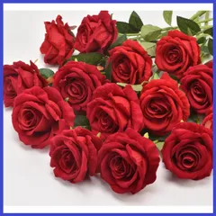 装飾 プレゼント お祝い 誕生日 バレンタイン 結婚式 母の日 アートフラワー インテリア フランネル素材 枯れない花 花束 薔薇 ローズ花束 12本セット バラ 造花