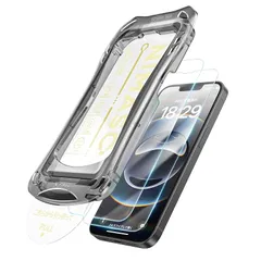 NIMASO ガラスフィルム iPhone 16e/14/13 Pro/13 用 強化ガラス 黒縁なし 保護フィルム 自動除塵 超簡単貼り付け 耐衝撃 指紋防止 ガイド枠付き 2枚セット アイフォン16e 対応（6.1インチ）DSP24L1571 0