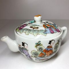 中国明時代 古染付吹墨 桃香合 共箱 縦6.5㎝ 東Y8-0522☆2Fトヒカ