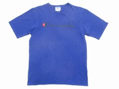 Champion ロゴプリントTシャツ M 青 USA古着 チャンピオン