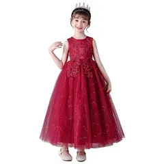 【新品】 [Ｋａｙｉｙａｓｕ] 子供ドレス ピアノ 発表会 女の子 フォーマル ロングドレス 結婚式 卒業式 パーティー 刺繍 入園式 120-170 3－13歳に適合 (ワイン, 160, numeric_height_160) 1