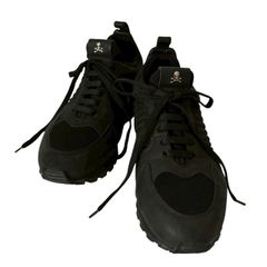 PHILIPP PLEIN フィリッププレイン ローカットシューズ 黒 骸骨 スニーカー P245782 メンズ 26.5cm
