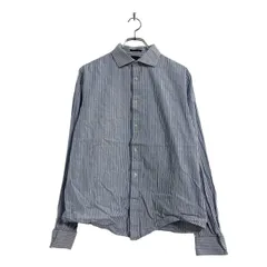 TOMMY HILFIGER 長袖 ストライプ シャツ M ブルー ホワイト トミーヒルフィガー 古着卸 アメリカ仕入 a603-6642