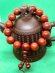 天然満金星高密度 紅 小葉紫檀 15mmブレスレット1354-2/4