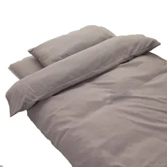 【新品未使用】和式 布団カバー セミダブル 3点セット 綿混 無地 寝具カバー3点セット 掛け布団カバー 敷き布団カバー 枕カバー 洗い替え 防ダニ（グレー）