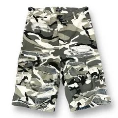 国内正規 BALENCIAGA 21AW ドッキング 迷彩 デニム ハーフパンツ バレンシアガ 664323 XS  67884A1のサムネイル