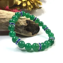 パワーストーン ブレスレット 緑瑪瑙 天然石ブレス (ブルー) 8mm レディース  ●