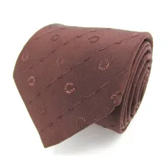 シャルル・ジョルダン ブランド ネクタイ ストライプ柄 ロゴグラム柄 シルク PO  メンズ ブラウン CHARLES JOURDAN 【中古】