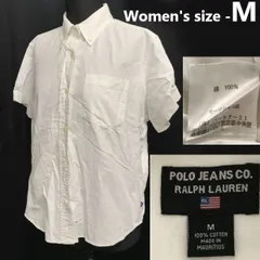 日本正規代理店タグ★POLO JEANS CO./ラルフローレン★オーバーサイズ/半袖シャツ【レディースM/白】パートナー21/Tops/Shirts◆cBH896<sale>