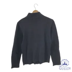 ☆美品 Polo By Ralph Lauren ポロバイラルフローレン ニット セーター ジップアップ ハイネック シンプル 長袖 レディース ワンポイント ネイビー 160 901-4300 送料無料 古着