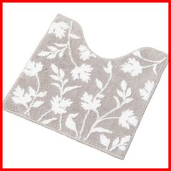 【特価商品】トイレマット ニューシルエット 約60×60cm グレー リーフ柄 モダン 54273
