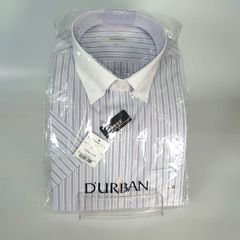 D‘URBAN ストライプ柄シャツ ダーバン Yシャツ スーツ 形態安定 メンズ  Lサイズ 半袖