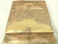 平和屋着物◎六通柄袋帯　菊文　正絹　逸品　AAAX3143yx