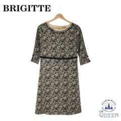 ☆極美品☆ BRIGITTE ブリジット ワンピース ひざ丈 七分丈 花柄 日本製 901-141 送料無料