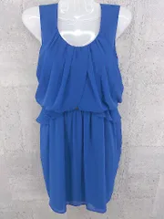 ◇ Jines ジネス ビーズ ノースリーブ 膝丈 ワンピース  ブルー レディース  【中古】 【1002800379835】のサムネイル