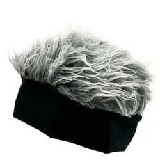 ヘッドバンド型 ヘアーウィッグハット グレー　【フェイクファー/ヘアーバンド/フレアーヘアー】【ネコポス】