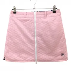 【超美品】フィラゴルフ 中綿リバーシブルスカート ピンク×ネイビー 総柄 センタージップ レディース L ゴルフウェア FILA GOLF