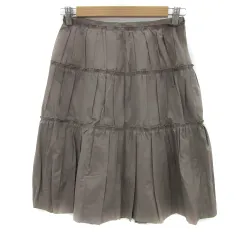 ボディドレッシングデラックス BODY DRESSING Deluxe ティアードスカート プリーツスカート ひざ丈 38 M グレージュ /YS6