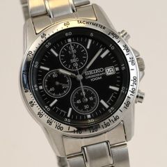 美品 セイコー SEIKO QUARTZ Chronograph SND367PC 38mm Black Tone Dial Ref.7T92-0DW0 箱付 取説