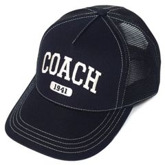 コーチ 帽子 COACH シグネチャー コットン メッシュ キャップ ロゴ エンブロイダード トラッカー ハット 帽子 ブラック CQ728