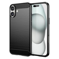 【新着商品】iPhone 16 ケース 耐衝撃 炭素繊維 For カーボン 指紋防止 シンプルでオシャレ 耐久性の高い 滑り止め ボタンは押しやすかい 肌触りも良く 持ちやすさのケース【issin】ブラック