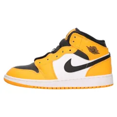 NIKE (ナイキ) AIR JORDAN 1 MID GS TAXI エアジョーダン1 ミッド タクシー ミッドカットスニーカー ブラック/オレンジ US6.5/24.5cm 554725-701