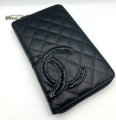 【鑑定済み】極美品 シャネル CHANEL カンボンライン ラウンドファスナー ラージ 長財布 ブラック A26710