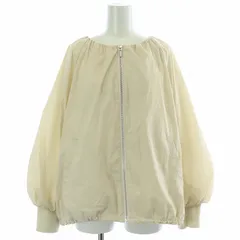 エムケー ミッシェルクラン MK MICHEL KLEIN ボリュームギャザーノーカラーブルゾン ジャンパー 38 M クリーム色 FKJFS-20230 /KLのサムネイル