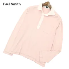 PS Paul Smith ポールスミス 通年★ 襟切替 長袖 ポロシャツ Sz.L メンズ ピンク 日本製