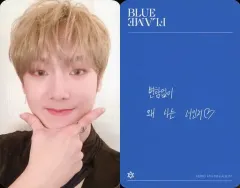 【中古】コレクションカード(男性) ASTRO/ユン・サナ(Yoon San Ha)/裏面背景青・印刷メッセージ白/CD「BLUE FLAME」(THE STORY Ver.)特典セルフィー・フォトカード