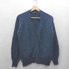 ◇ ⊇ +J UNIQLO ミドルゲージ カシミヤブレンド 長袖 ニットカーディガン サイズL ダークブルー レディース E  【1412090051777】