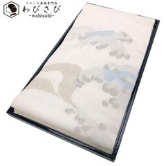 夏帯 名古屋帯 本場筑前博多織 紗献上柄 乳白色 O-4906