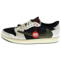 NIKE (ナイキ) ×TRAVIS SCOTT WOMEN'S AIR JORDAN 1 LOW OG OLIVE トラヴィススコット ウィメンズ エアジョーダン1 ローカットスニーカー US13/30cm DZ4137-106